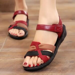 New Red Multi Heel Sandal