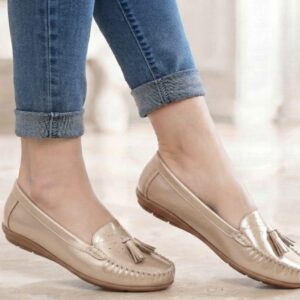 tassal Loafers Ladies Shoes-Rust
