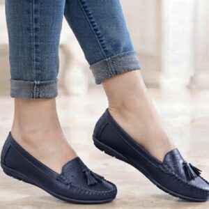 tassal Loafers Ladies Shoes-blue